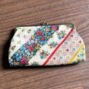 Saks Fifth Avenue VINTAGE Floral Patchwork Double Wallet